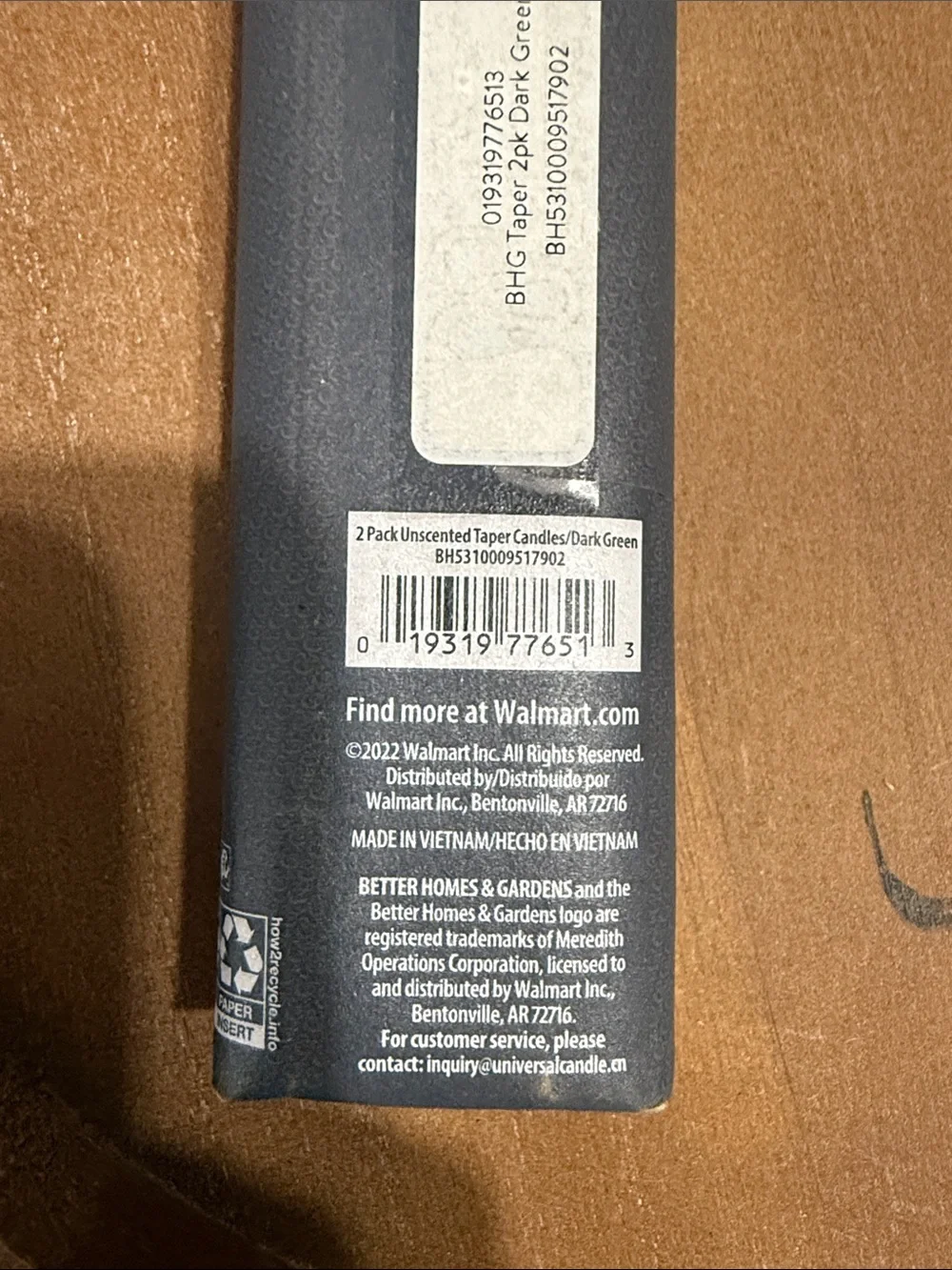 Better Homes And Gardens Teal Ribbed Taper Candles - 2 Pack